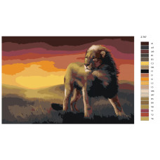 Живопись по номерам BRUSHES-PAINTS Лев в поле
