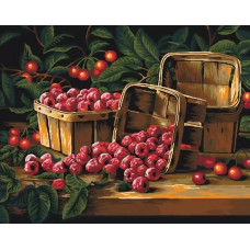 Живопись по номерам Paintboy Малина и вишня 40x50