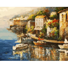 Картина по номерам Белоснежка У причала, 40x50