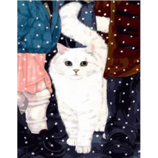 Живопись по номерам Paintboy Белая кошка 40х50