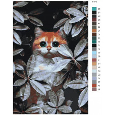 Живопись по номерам BRUSHES-PAINTS Рыжий кот в листве