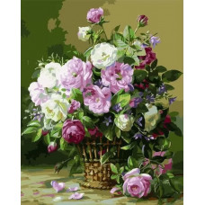 Живопись по номерам Paintboy Красивый букет в корзине 40x50