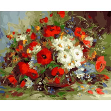 Картина по номерам Paintboy Цветочная фантазия, 40x50 см