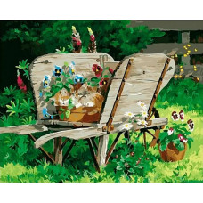 Картина по номерам Paintboy Котенок и анютины глазки, 40x50 см