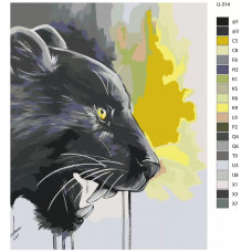 Живопись по номерам BRUSHES-PAINTS Черная Пантера с оскалом