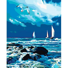 Картина по номерам Живопись по Номерам Парусники в море, 40x50