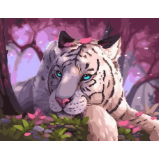 Картина по номерам Paintboy Голубоглазый бенгальский тигр, 40x50 см