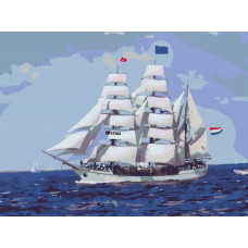 Картина по номерам  HOBRUK Парусник в море