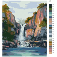 Живопись по номерам BRUSHES-PAINTS Водопад. Сила природы