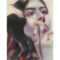 Картина по номерам  Paintboy (Premium) Девушка с сигаретой