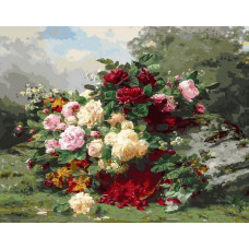 Картина по номерам Белоснежка Розы и ягодная корзина, 40x50