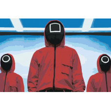 Картина по номерам «Игра в кальмара: Охранники 5», squidgame-023