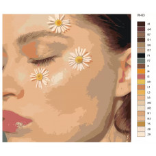 Живопись по номерам BRUSHES-PAINTS Арт макияж из ромашек