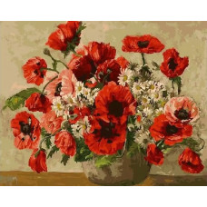 Картина по номерам Paintboy Маки с ромашками