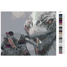 Живопись по номерам BRUSHES-PAINTS Игра God of War. Кратос,Атрей и Ёрмунганд