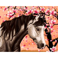 Картина по номерам Paintboy Серый конь, 40x50 см