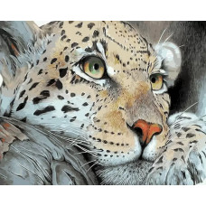 Картина по номерам Цветной Леопард на отдыхе, 30x40