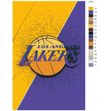 Живопись по номерам BRUSHES-PAINTS Логотип баскетбольной команды Lakers
