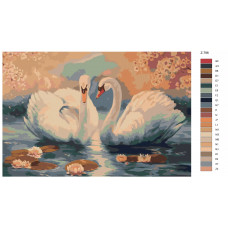 Живопись по номерам BRUSHES-PAINTS Пара влюбленных лебедей