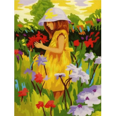 Картина по номерам Menglei Девочка в поле, 40x50