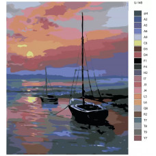 Живопись по номерам BRUSHES-PAINTS Парусник на закате