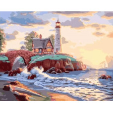 Картина по номерам Paintboy Маяк на рассвете, 40x50 см