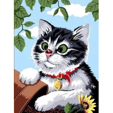 Картина по номерам Paintboy Любопытный котенок, 40x50 см