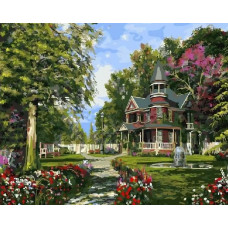 Картина по номерам Paintboy Зеленая Усадьба, 40x50 см