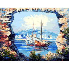 Картина по номерам Белоснежка В тихой бухте, 40x50