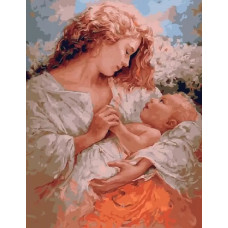 Картина по номерам Цветной Радость материнства, 40x50