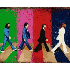 Картина по номерам Битлз обложка abbey road (40x50) Холст на подрамнике