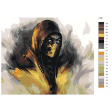 Живопись по номерам BRUSHES-PAINTS Скорпион- Мортал Комбат Mortal Combat