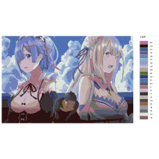 Живопись по номерам BRUSHES-PAINTS Аниме RE:ZERO. Субару Нацуки и Рем, Эмилия. Natsuki Subaru и Rem, Emilia Живопись по номерам BRUSHES-PAINTS Аниме RE:ZERO. Субару Нацуки и Рем, Эмилия. Natsuki Subaru и Rem, Emilia