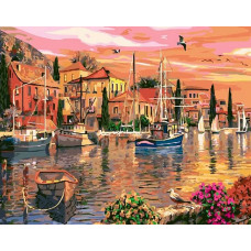 Картина по номерам Paintboy Корабельная пристань, 40x50 см