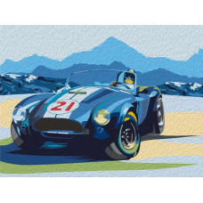 Картина по номерам Артвентура Ретро-автомобиль Cobra, 30x40 см