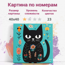 Картина по номерам Раскрасим сами Кот иллюстратор на подрамнике 40х40 см Картина по номерам Раскрасим сами Кот иллюстратор на подрамнике 40х40 см