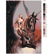 Живопись по номерам BRUSHES-PAINTS Репродукция картина - Амазонка на единороге. девушка и единорог Живопись по номерам BRUSHES-PAINTS Репродукция картина - Амазонка на единороге. девушка и единорог