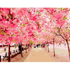 Картина по номерам Paintboy Розовый парк, 40x50 см