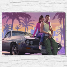 Картина по номерам на холсте Игра GTA 6 14387 Г 60x40