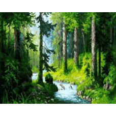 Картина по номерам Paintboy Лесной ручей, 40x50 см