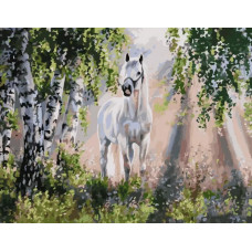 Картина по номерам Paintboy (Premium) «Лошадь в лесу», VA-3158