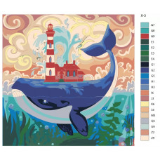 Картина по номерам BRUSHES-PAINTS Подводный мир Маяк на ките X3 40x40 см Картина по номерам BRUSHES-PAINTS Подводный мир Маяк на ките X3 40x40 см
