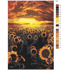 Живопись по номерам BRUSHES-PAINTS Поле подсолнуxов