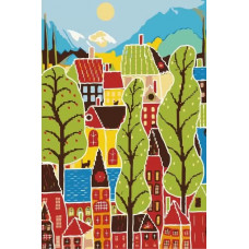 Картина по номерам Цветной Летние домики, 20x30 см
