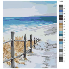 Живопись по номерам BRUSHES-PAINTS Забор на берегу моря