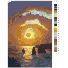 Живопись по номерам BRUSHES-PAINTS Морской закат