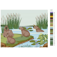 Живопись по номерам BRUSHES-PAINTS Капибара в пруду