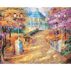 Живопись по номерам Цветной Аллея любви 40x50
