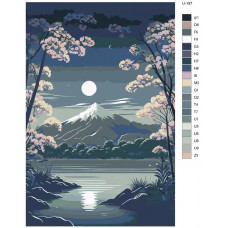 Живопись по номерам BRUSHES-PAINTS Луна над горами