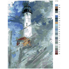 Живопись по номерам BRUSHES-PAINTS Маяк в бушующем море